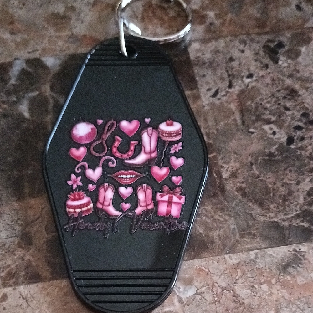 Happy Valentine's motel keychain cowgirl